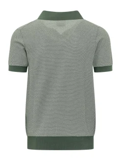 Short Sleeve Polo with Collar and Two Tone Pattern