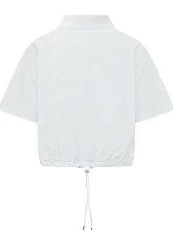 Short Sleeve Polo with Drawstring Hem