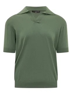 Short Sleeve Polo with Open Collar