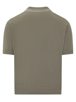 Short Sleeve Polo with Striped Collar