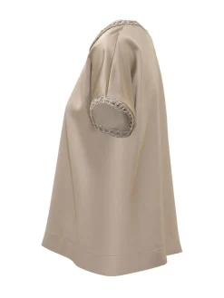 Short Sleeve Top with Chain Neckline