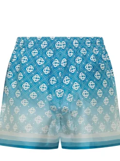 Shorts with Elastic Waist and Geometric Print