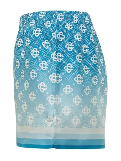 Shorts with Elastic Waist and Geometric Print