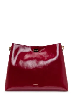 Shoulder Bag with Metal Plaque