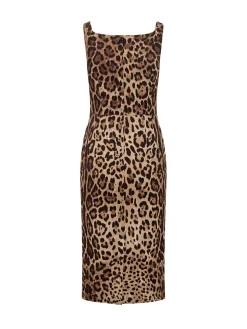 Sleeveless Animal Print Midi Dress