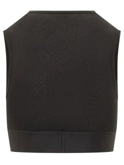 Sleeveless Cropped Top with Graphic Band