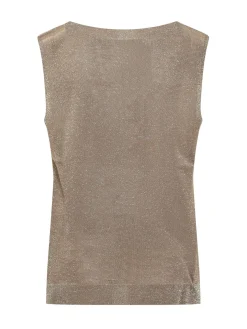 Sleeveless Knit Top with V Neck