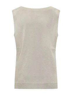 Sleeveless Knit Top with V Neck