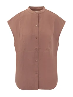 Sleeveless Relaxed Shirt with Buttons