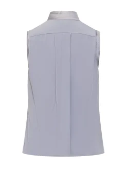 Sleeveless Shirt With Draped Neckline