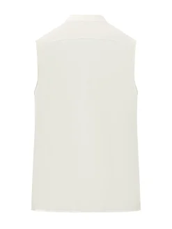 Sleeveless Top with Neck Tie Bow
