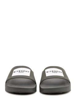 Slide Sandals with Logo Patch