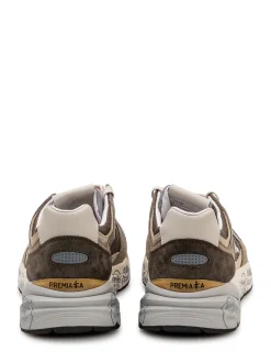 Sneakers in Leather and Fabric