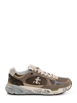 Sneakers in Leather and Fabric