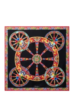 Square Scarf with Wheel Print