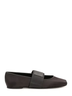 Square Toe Ballet Flats with Strap