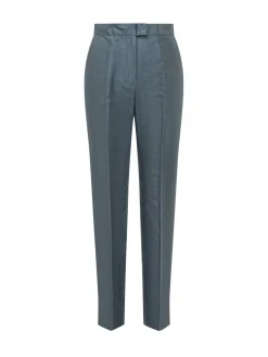 Straight Leg Long Trousers with Front Crease