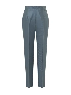 Straight Leg Long Trousers with Front Crease