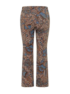 Straight Leg Trousers with Floral and Polka Dot Print