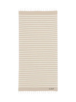 Striped Beach Towel with Fringes