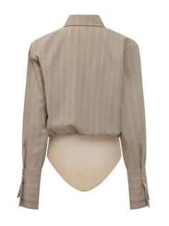 Striped bodysuit blouse