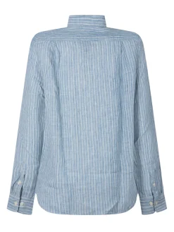 Striped Cotton and Linen Sport Shirt
