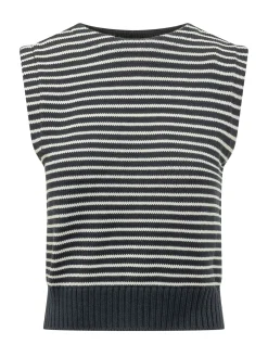 Striped Crew-Neck Vest