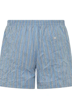 Striped Elastic Waist Bermuda Shorts