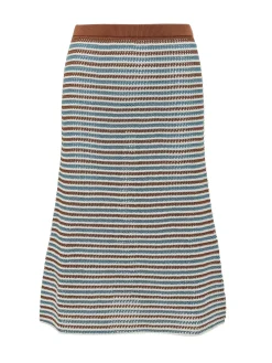 Striped Knit Midi Skirt