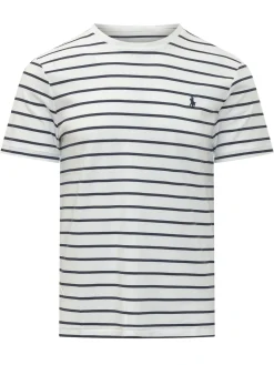 Striped Knit T-Shirt with Logo