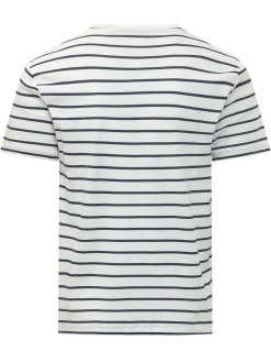 Striped Knit T-Shirt with Logo