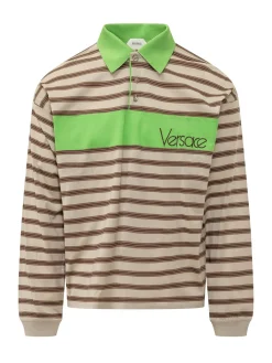 Striped Polo Shirt with Logo