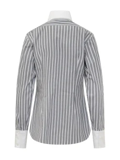 Striped Shirt with Contrast Collar