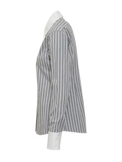 Striped Shirt with Contrast Collar