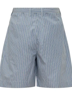 Striped Shorts with Self Tie Belt