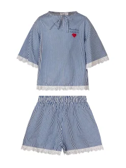 Striped top and shorts set