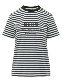 Striped T-shirt with Front Print