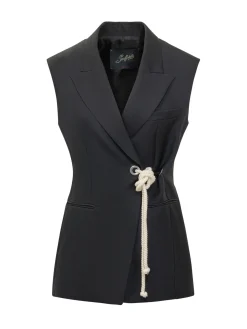 Tailored Vest with Front Knot