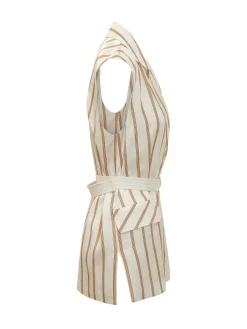 Tailored Vest with Stripes