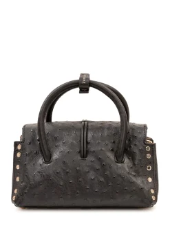 Textured Top Handle Bag with Front Closure