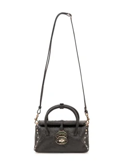 Textured Top Handle Bag with Front Closure