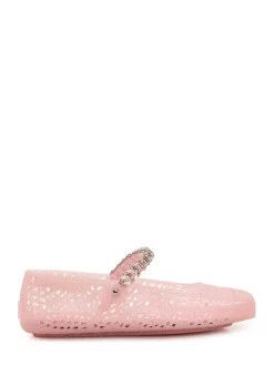 The Jelly Perforated Ballet Flat with Strap