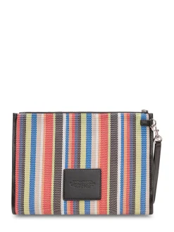 The Large Pouch Striped Bag with Front Logo