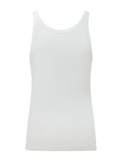 Top Smanicato a Coste con Logo