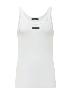 Top Smanicato a Coste con Logo