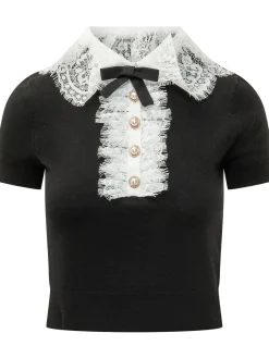 Top with Lace Collar