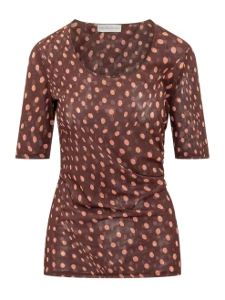 Top with Polka Dot Print and Draping