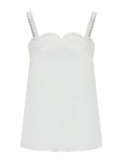 Top with Straps and Lace Trim