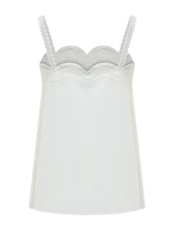 Top with Straps and Lace Trim