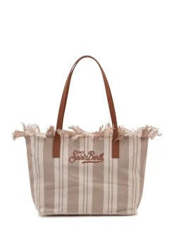 Tote Bag City with Handles and Frayed Edge
